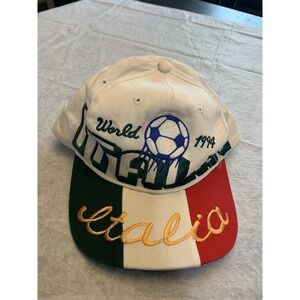 Vintage Unique On Line 1994‎ Italia Soccer Snap Back Hat Striped Brim Rare